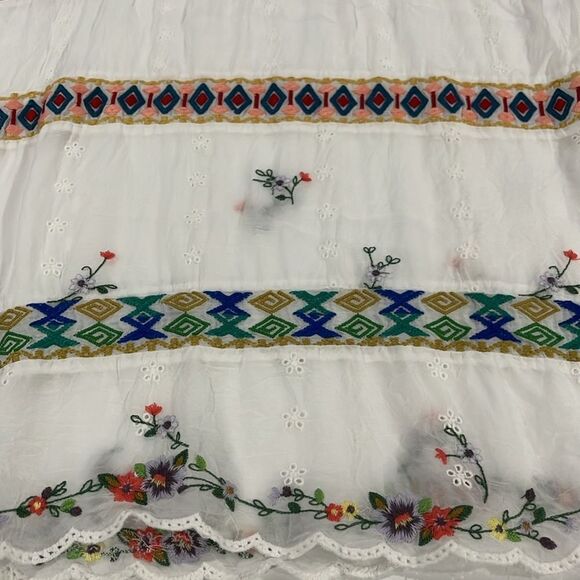 Johnny Was Embroidered Flora‎ Boho Blouse Top Shirt - Women’s Size XS (runs big) - Picture 3 of 6